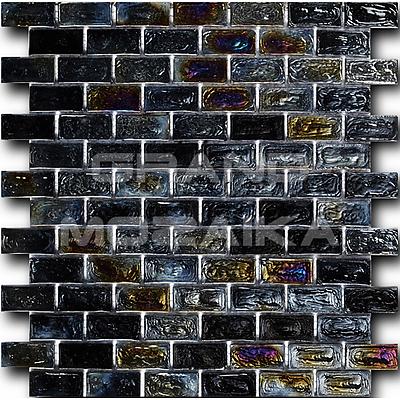Стеклянная мозаика, серия Drops , размер чипа: 20x42, цвет: черный