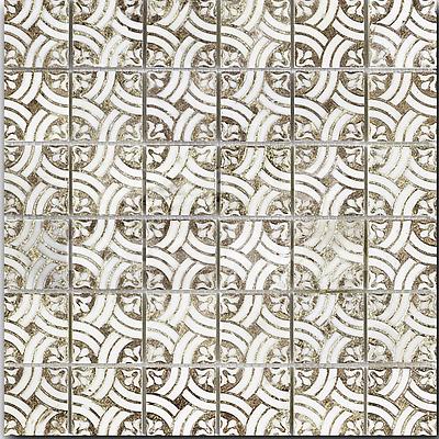 Мозаика из натурального камня, серия Equilibrio , размер чипа: 48x48, цвет: белый, серый