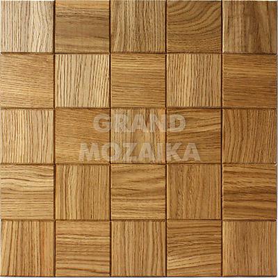 Шлифованная мозаика с фаской из дуба, серия Квадро , размер чипа: 60x60, цвет: бежевый