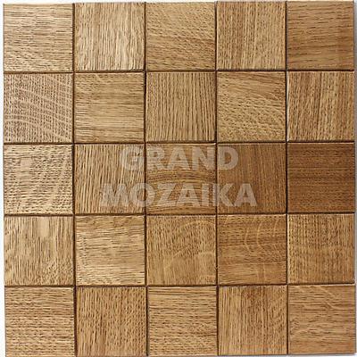 Шлифованная мозаика с фаской из дуба, серия Квадро , размер чипа: 60x60, цвет: бежевый