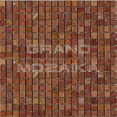 Мозаика из натурального камня, серия Marble Mosaic , размер чипа: 15x15, цвет: красный, коричневый, терракотовый