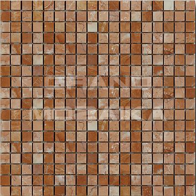 Мозаика из натурального камня, серия Marble Mosaic , размер чипа: 15x15, цвет: коричневый, розовый, терракотовый