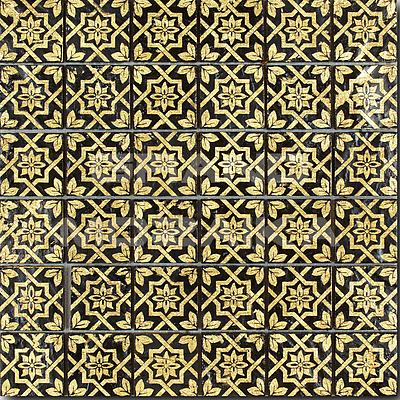 Мозаика из натурального камня, серия Equilibrio , размер чипа: 48x48, цвет: золотой, черный