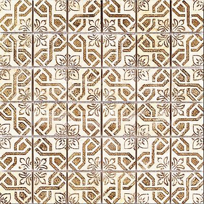 Мозаика из натурального камня, серия Equilibrio , размер чипа: 48x48, цвет: белый, бронзовый