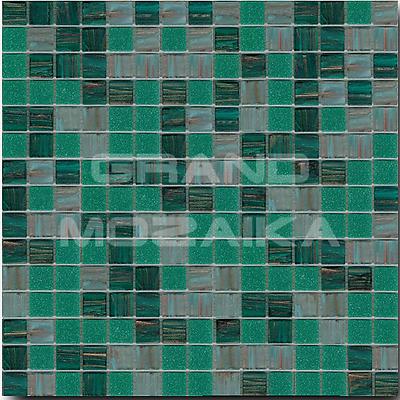 Мозаика для бассейнов, серия Aquatica Rose , размер чипа: 20x20, цвет: зеленый, бирюзовый, голубой